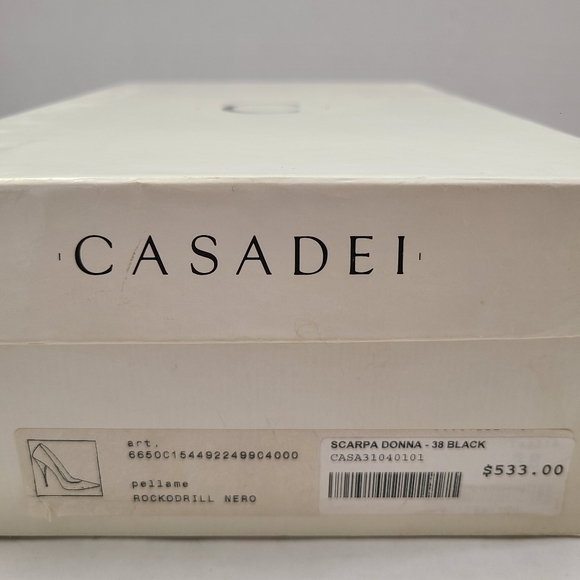 Casadei Patent Black Croc Heel - Picture 2 of 16